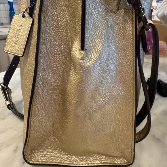 Coach Metallic Gold Shoulder Bag - Picture 4 of 13